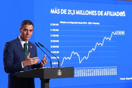 23/12/2024. Pedro Sánchez takes stock of the political year and explains the agreements of the Council of Ministers. The President of the Go...