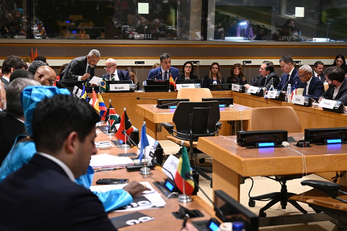 24/09/2024. Pedro Sánchez attends the Spain-Brazil event 'In Defence of Democracy. Fighting extremism'. Pedro Sánchez attends the Spain-Braz...