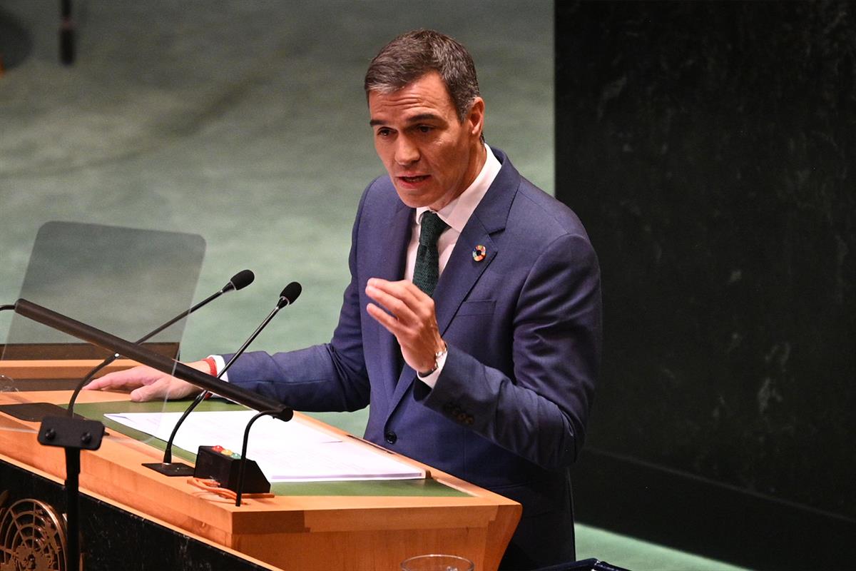 25/09/2024. Pedro Sánchez speaks in the the UN General Assembly. Pedro Sánchez speaks in the the UN General Assembly