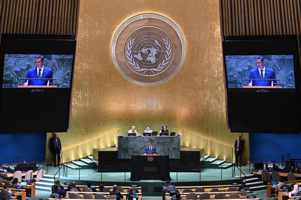 25/09/2024. Pedro Sánchez speaks in the the UN General Assembly. Pedro Sánchez speaks in the the UN General Assembly