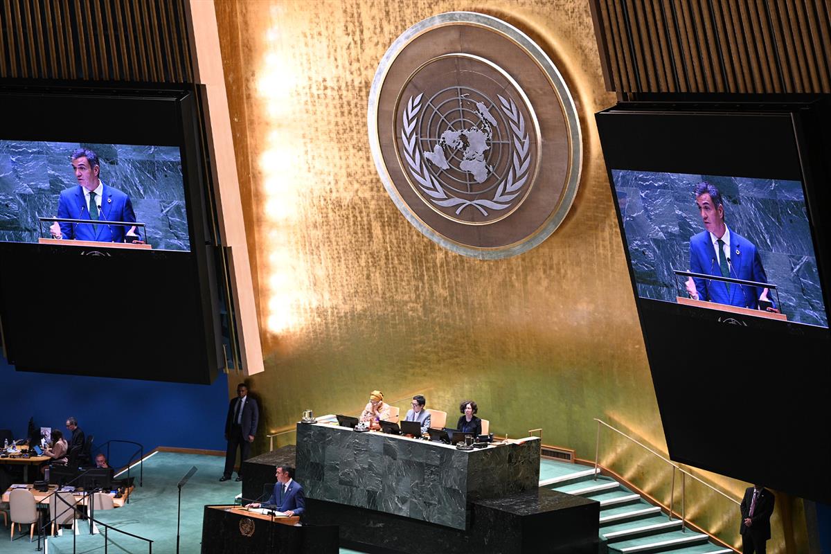 25/09/2024. Pedro Sánchez speaks in the the UN General Assembly. Pedro Sánchez speaks in the the UN General Assembly