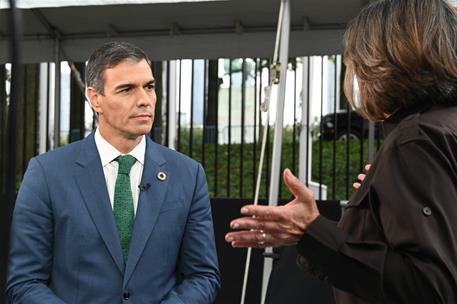 25/09/2024. El presidente del Gobierno es entrevistado en el programa &#39;Amanpour&#39;, de CNN