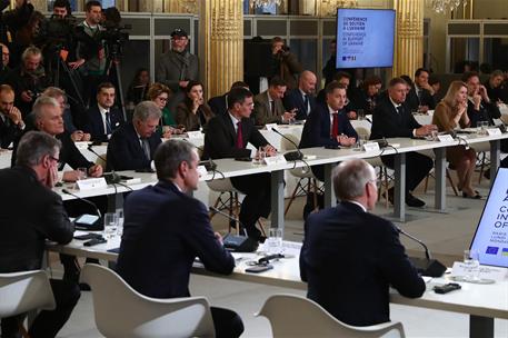 26/02/2024. Pedro Sánchez particpa en la Reunión de Alto Nivel sobre Ucrania. El presidente del Gobierno, Pedro Sánchez, en el transcurso de...