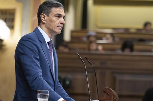 27/11/2024. Appearance of Pedro Sánchez in the Lower House of Parliament. The President of the Government of Spain, Pedro Sánchez, appears i...