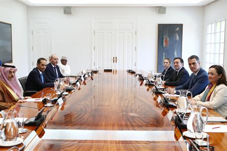 29/05/2024. Pedro Sánchez se reúne con los miembros del Comité ministerial árabe-islámico sobre Gaza. El presidente del Gobierno, Pedro Sánc...