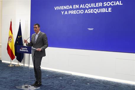 29/07/2024. Pedro Sánchez preside la sucripción de convenios para viviendas de alquiler asequible. El presidente del Gobierno, Pedro Sánchez...