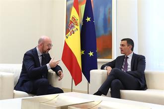 30/05/2024. Pedro Sánchez meets with the President of the European Council and the Executive Vice-President of the European Commission. Meet...