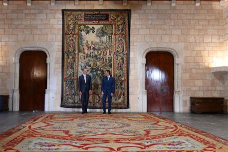 30/07/2024. Pedro Sánchez despacha con S.M. el Rey. Su Majestad el Rey, Felipe VI, y el presidente del Gobierno, Pedro Sánchez, momentos ant...