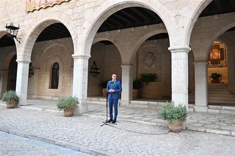 30/07/2024. Pedro S&#225;nchez despacha con S.M. el Rey. El presidente del Gobierno, Pedro S&#225;nchez, comparece ante los medios tras el despacho co...