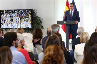 31/05/2024. Sports merit recognition event. The President of the Government of Spain, Pedro Sánchez, during his speech in the act of deliver...