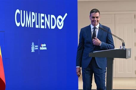 31/07/2024. Pedro Sánchez presents a new edition of 'Cumpliendo'. The President of the Government of Spain, Pedro Sánchez, presents a new ed...