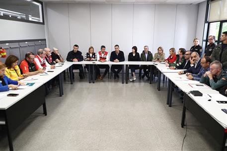 El presidente del Gobierno, Pedro Sánchez, en el Centro de Coordinación Operativo Integrado de la Comunidad Valenciana.