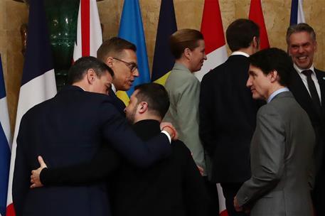 2/03/2025. Pedro Sánchez attends the High Level Meeting on Ukraine. The President of the Government of Spain, Pedro Sánchez, talks with Ukra...