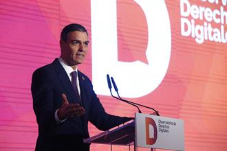 Pedro Sánchez en la presentación del Observatorio de Derechos Digitales.