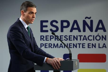 6/03/2025. El presidente participa en la reuni&#243;n extraordinaria del Consejo Europeo. El presidente del Gobierno, Pedro S&#225;nchez, durante su d...