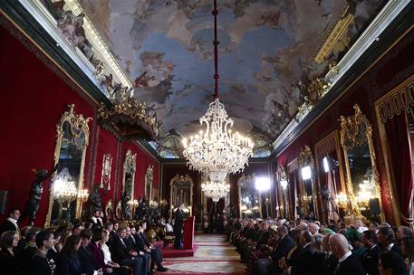 9/01/2025. Pedro Sánchez asiste a la recepción al Cuerpo Diplomático acreditado en España. El presidente del Gobierno acude a la recepción a...