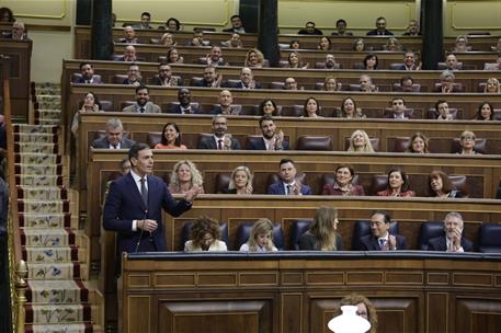 19/02/2025. Pedro S&#225;nchez interviene en la sesi&#243;n de control al Gobierno. El presidente del Gobierno, Pedro S&#225;nchez, durante su intervenci&#243;n...