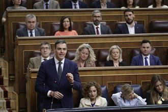 19/02/2025. Pedro Sánchez attends the Government control session. The President of the Government of Spain, Pedro Sánchez, answers questions...