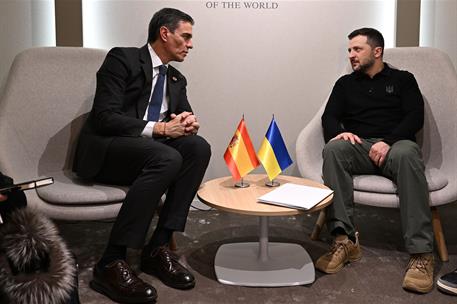 22/01/2025. Pedro Sánchez participa en la 55ª reunión anual del Foro Económico Mundial. El presidente del Gobierno, Pedro Sánchez, junto al ...