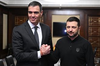 24/02/2025. Pedro Sánchez meets with Volodymyr Zelensky in Kyiv. The President of the Government of Spain, Pedro Sánchez, with the President...