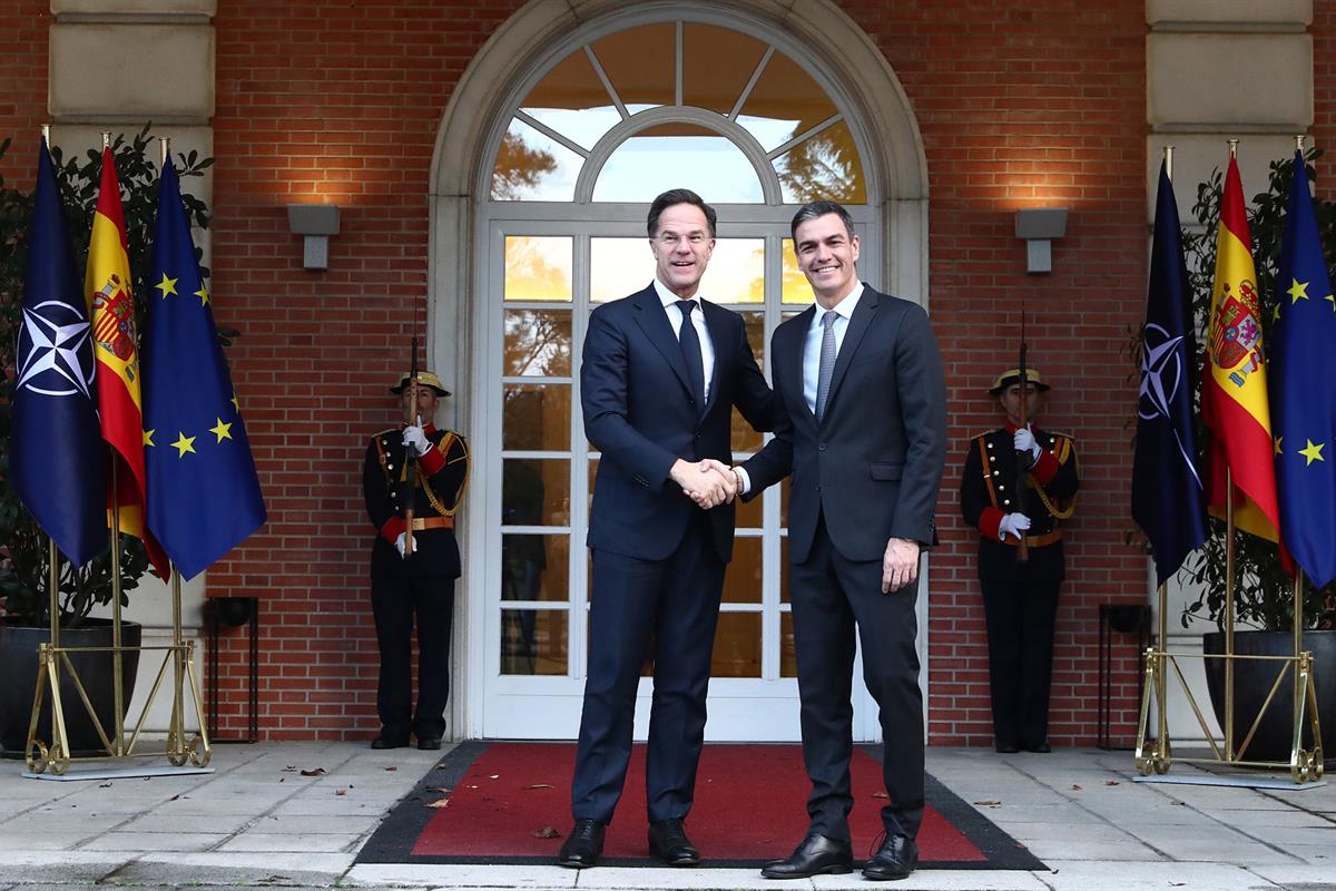 27/01/2025. Pedro Sánchez receives NATO Secretary General. The President of the Government of Spain receives NATO Secretary General, Mark Ru...