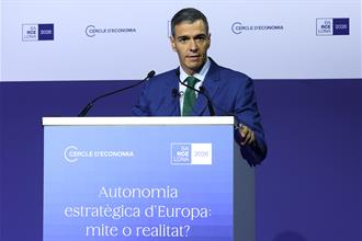 El presidente del Gobierno, durante su intervención en la clausura de la reunión del Cercle d'Economia
