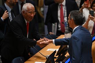 El presidente del Gobierno a su llegada al evento Partners for Multilateralism