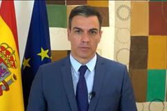 Pedro Sánchez durante su intervención en vídeo