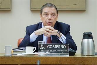 El ministro de Agricultura, Pesca y Alimentación, Luis Planas, durante su comparecencia en el Congreso de los Diputados.