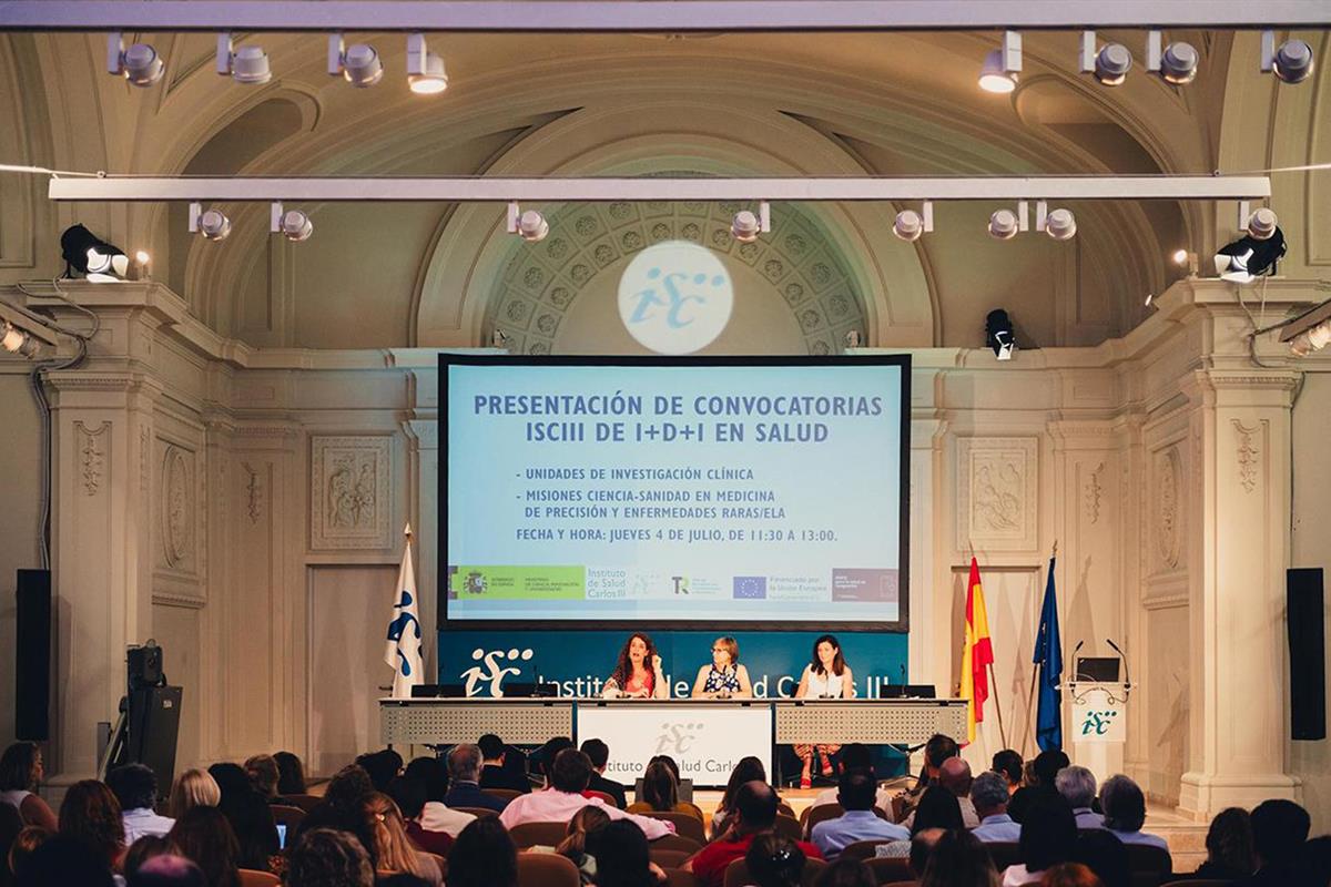 Acto de presentación de las tres convocatorias para impulsar la investigación biomédica y sanitaria en España.