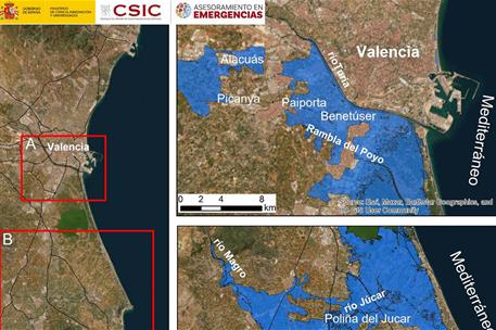 Mapa de emergencias tras la DANA