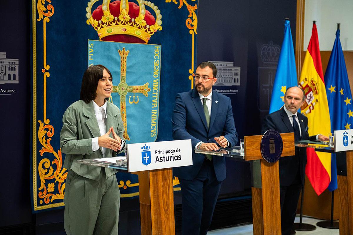 La ministra de Ciencia, Innovación y Universidades, Diana Morant, interviene en el acto de firma del convenio.