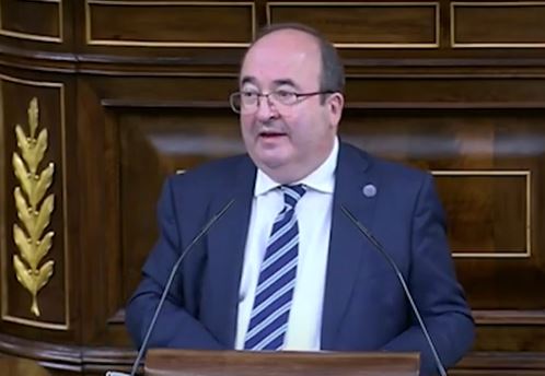 El ministro de Cultura y Deporte, Miquel Iceta, en el Congreso de los Diputados