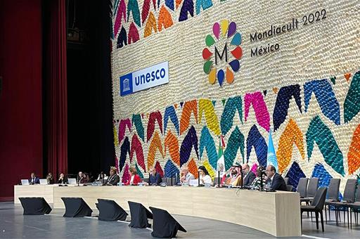 El ministro de Cultura y Deporte, Miquel Iceta, durante la Conferencia Mundial de la UNESCO 'Mondiacult 2022'