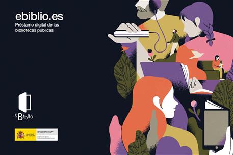 Imagen de la campaña del Ministerio de Cultura con ilustraciones de Sara Rilova para impulsar eBiblio en su décimo aniversario