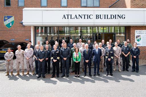 6/06/2024. Margarita Robles visits NATO's Maritime Command at Northwood. The Minister for Defence, Margarita Robles, with the Spanish contin...