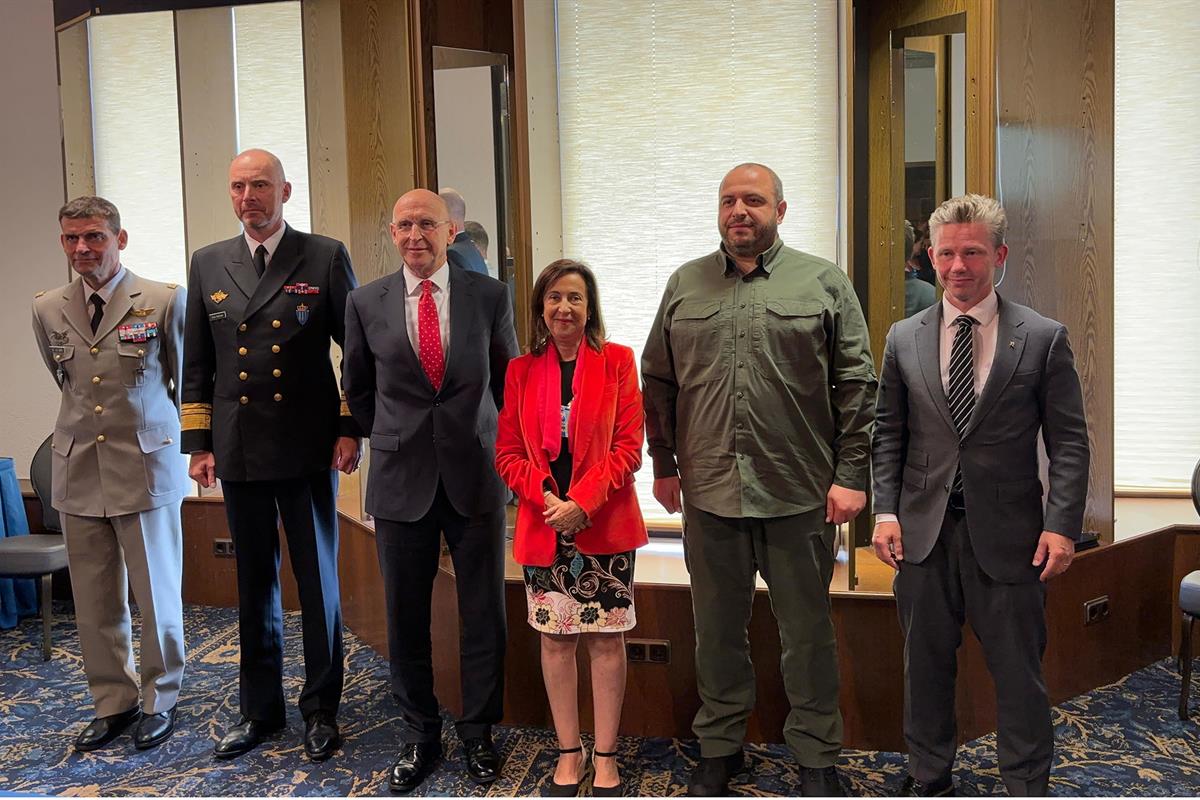 La ministra de Defensa, Margarita Robles, participa en la reunión ministerial del Grupo de Contacto para la Defensa de Ucrania.