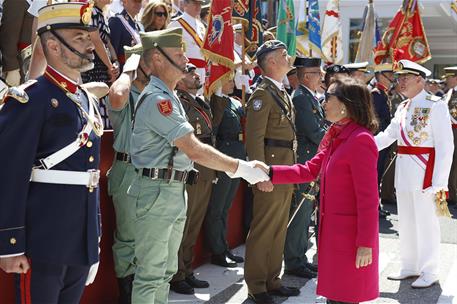 25/05/2024. More than 6,000 soldiers take part in Armed Forces Day celebrations. The Minister for Defence, Margarita Robles, attends the Arm...