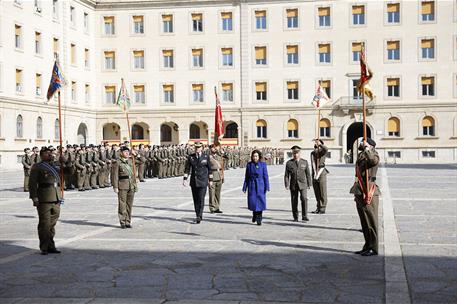 La ministra de Defensa, Margarita Robles, durante el homenaje en la Academia de Infantería de Toledo