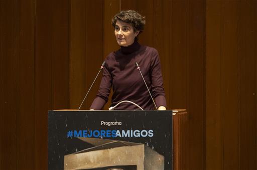 La secretaria de Estado de Derechos Sociales, Rosa Martínez, durante la presentación del programa 'Mejores Amigos'.