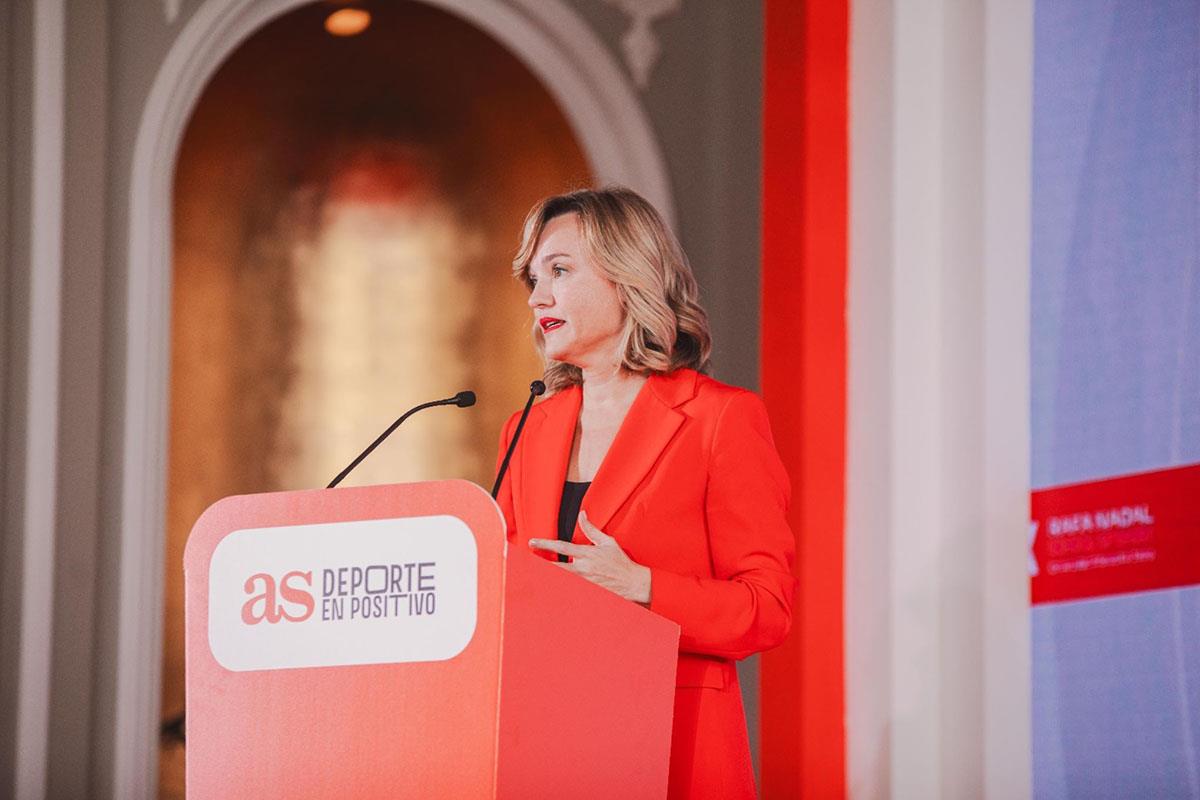 La ministra de Educación, Formación Profesional y Deportes, Pilar Alegría, durante su intervención