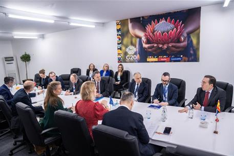 El ministro Albares, durante una de las reuniones en el marco del G20