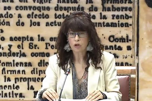 La ministra de Igualdad, Ana Redondo, durante su comparecencia en la Comisión del Pacto de Estado contra la violencia de género 