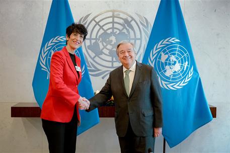 La ministra Elma Saiz, re recibida por el secretario general de la ONU, António Guterres