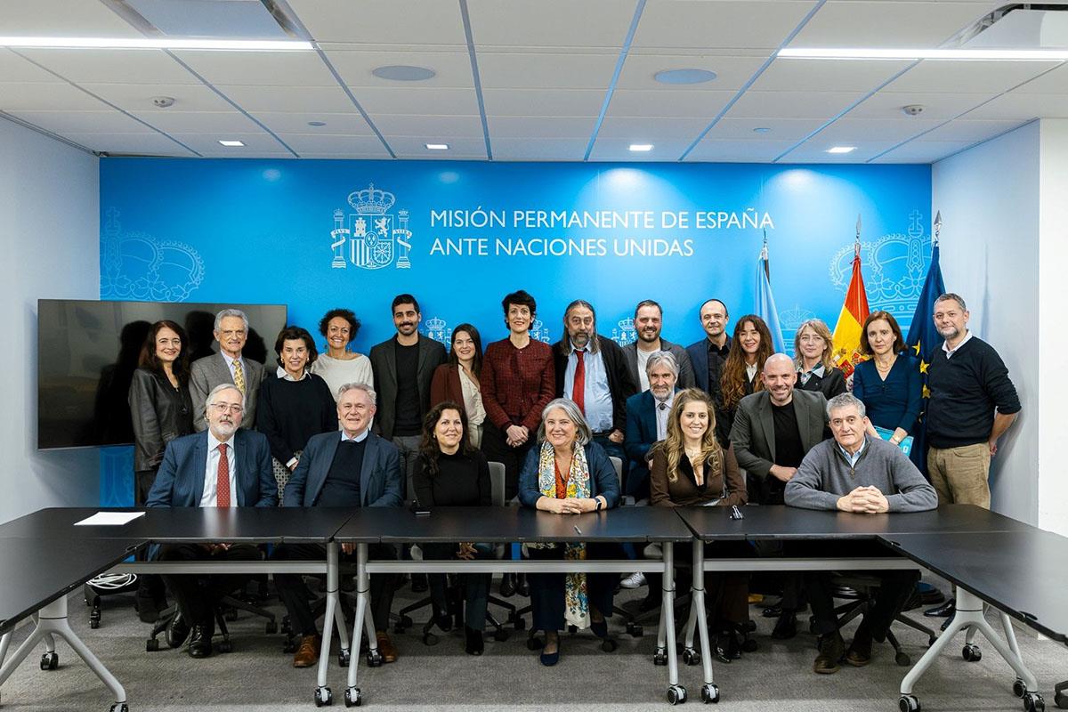 Elma Saiz en el encuentro en Nueva York con la colectividad española.