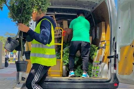 Trabajadores del sector de la jardinería.