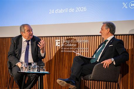 Jordi Hereu en un acto en el Colegio de Economistas de Cataluña