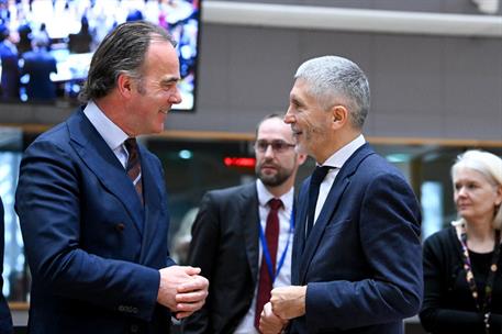 El ministro del Interior, Fernando Grande-Marlaska, en el Consejo de Ministros del Interior celebrado en Bruselas