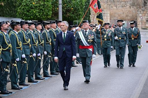 Fernando Grande-Marlaska en la celebración de la patrona de la Guardia Civil en Mérida, Badajoz.