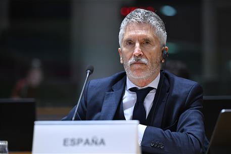 El ministro del Interior, Fernando Grande-Marlaska, en el Consejo de Ministros del Interior de la UE